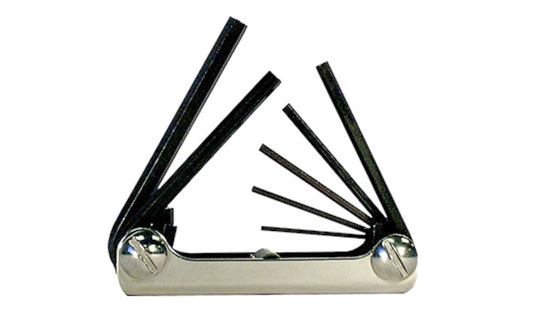 This Eklind Fold-Up 7-PC Hex Wrench Key metric Set. 2 mm, 2.5 mm, 3.0 mm, 4.0 mm, 5.0 mm, 6.0 mm, & 8.0 mm sizes. Allen wrench set is manufactured using the finest quality alloy steel. It is hardened, tempered & finished with Eklind black finish to resist rust. Fold Up Allen Set. Eklind model 21172. Made in USA.