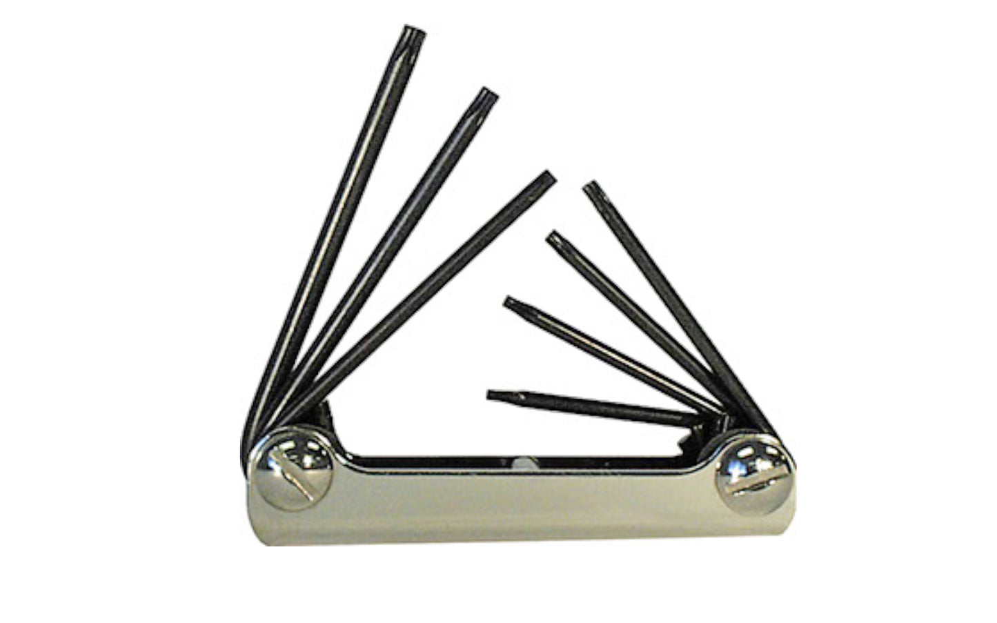 This Eklind Fold-Up 7-PC Wrench Key Torx  Set. T6,  T7,  T8,  T9,  T10,  T15,  &  T20 sizes. Allen wrench set is manufactured using the finest quality alloy steel. It is hardened, tempered & finished with Eklind black finish to resist rust. Fold Up Torx Set. Eklind model 22572. Made in USA.