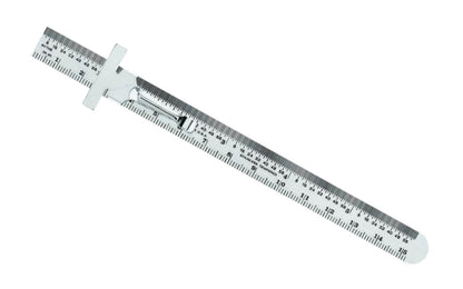 Made in USA  ·  Model No. 300me ~ Flexible rule - Made of stainless steel ~ 6" overall length ~ Readings in millimeters & 64ths ~ Flexible rule - Made of stainless steel ~ Precision Made ~ 1/2" Wide - General Tools - Pocket Rule  - Machinist Rule
