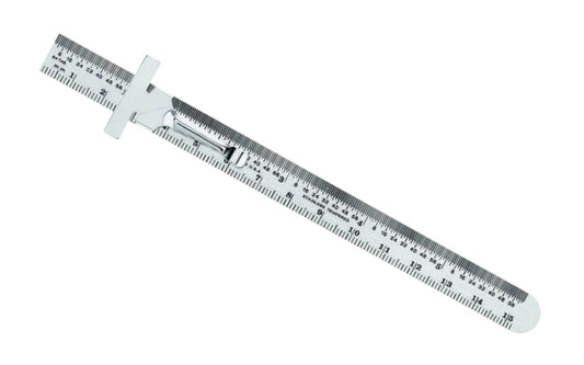 Made in USA  ·  Model No. 300me ~ Flexible rule - Made of stainless steel ~ 6" overall length ~ Readings in millimeters & 64ths ~ Flexible rule - Made of stainless steel ~ Precision Made ~ 1/2" Wide - General Tools - Pocket Rule  - Machinist Rule