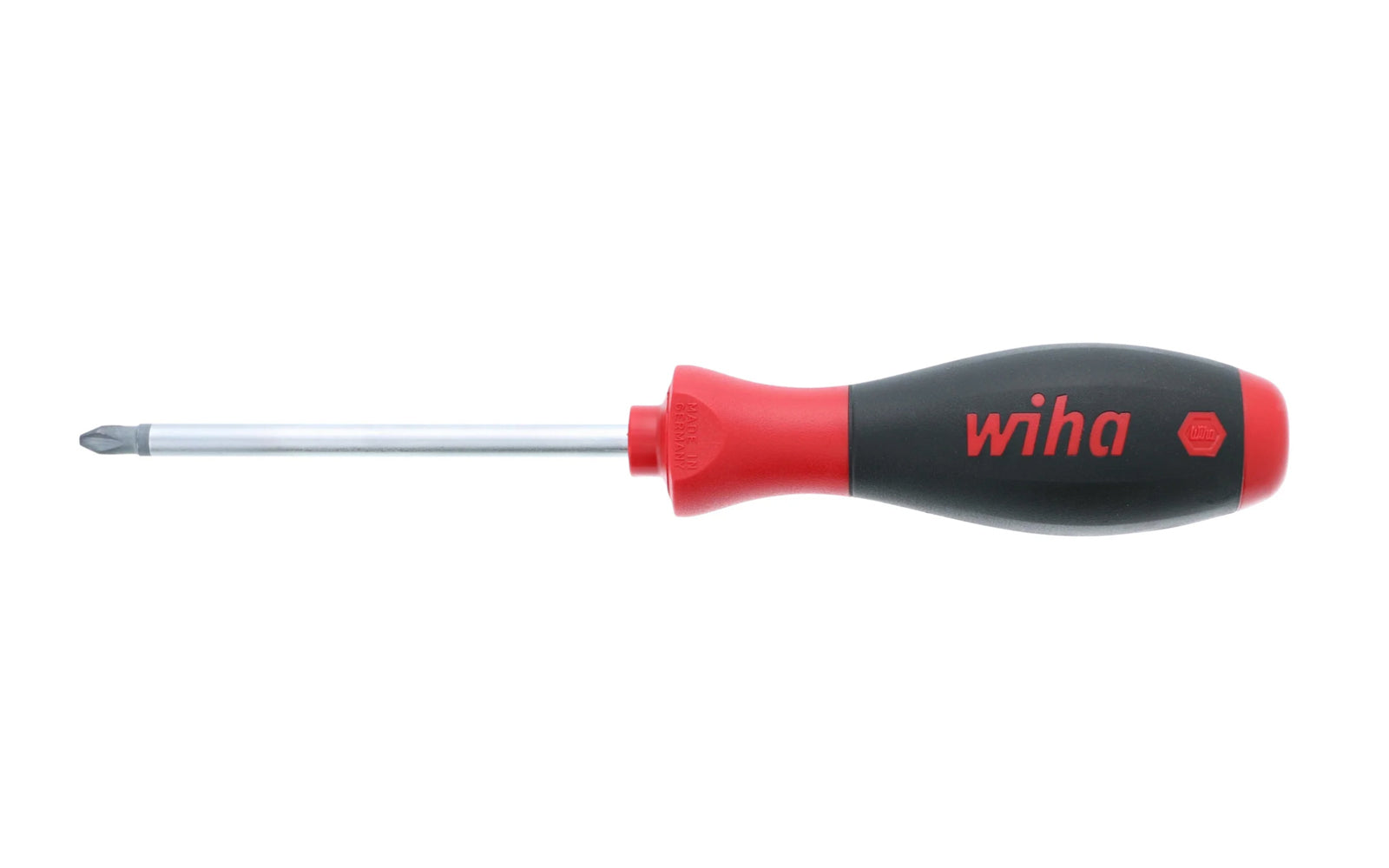 Wiha #2 Phillips Screwdriver with "SoftFinish" Grip. Premium quality tool steel for strength & durability. Wiha Model No. 31115. 8-3/4" overall length.   Made in Germany.