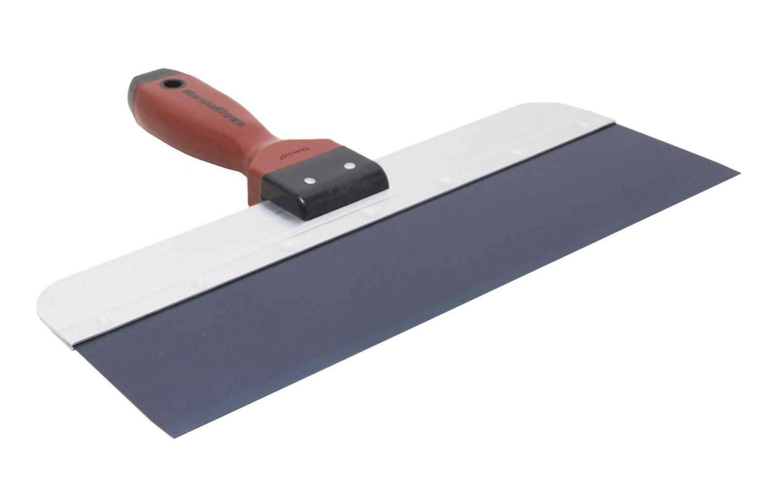 This Marshalltown Taping Knife features a blue steel blade with a rigid alloy backer. 14" width blade. Model 3514D. 035965043410.