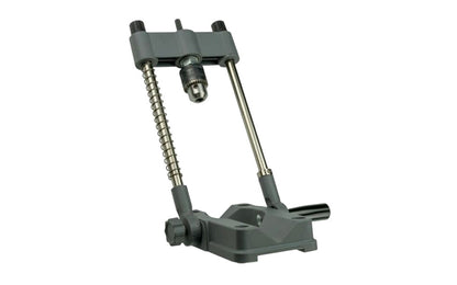 General Tools Model 3638. Multi-purpose precision drill guide is for angled drilling, doweling, plug cutting, edge sanding. Attaches to 3/8" or 1/2" power drill.