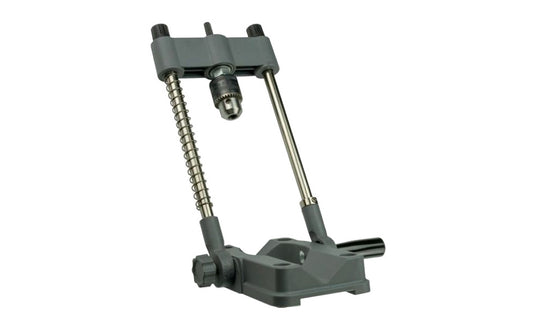 General Tools Model 3638. Multi-purpose precision drill guide is for angled drilling, doweling, plug cutting, edge sanding. Attaches to 3/8" or 1/2" power drill.