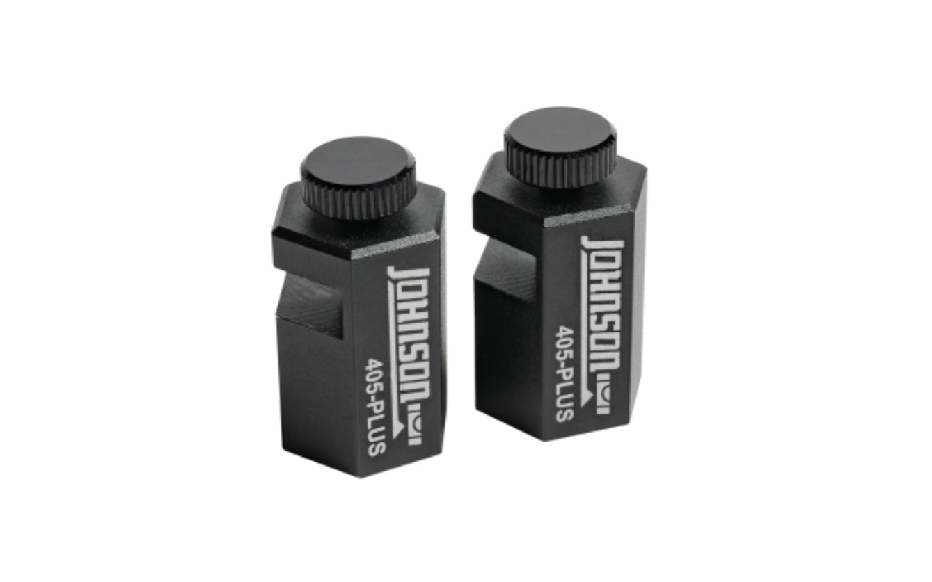 Johnson Level Tall Profile Stair Gauges - Pair. Extends beyond large framing lumber & attaches to most framing, carpenter or rafter squares. Model 405-PLUS.