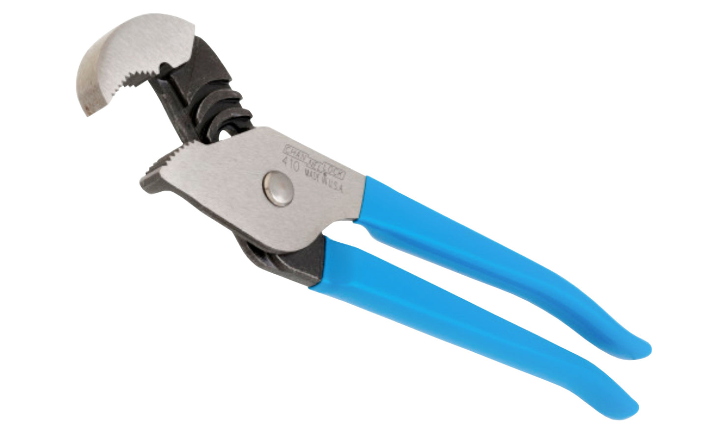 Channellock 9-1/2" Nutbuster Tongue & Groove Plier has a special parrot nose & double tongue & groove design that gives this "Nutbuster" added strength, ideal for round surfaces. Channelock Model 410. Professional non-slip channellocks. Adjustable 9.5" parrot head tongue and groove plier. Made in USA.