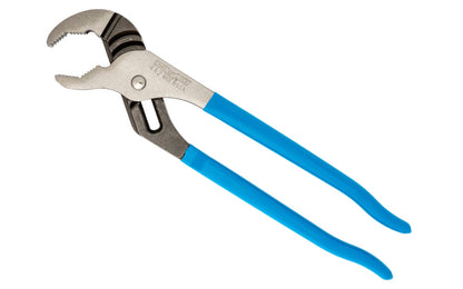 Channellock 12" V-Jaw Tongue & Groove Plier has a unique v jaw design that creates more points of contact on round stock & tubing. Laser-hardened teeth to provide a better, longer lasting grip. Channelock Model 442. Professional non-slip channellocks. adjustable 12" tongue and groove plier. Made in USA.