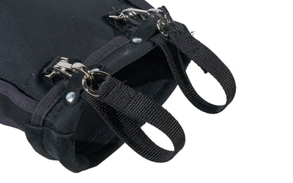 Klein Tools' Nut & Bolt Pouch is reinforced with leather & rope, which also keeps the shape of the pouch opening. This tool bag has an interior pocket, & metal snaps on the loops for belts up to 3" wide. Overall size measures 9" x 3.5" x 10". Klein Model 51A. Made in USA.