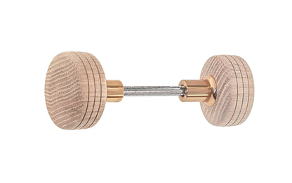 Solid Oak Wood Doorknob Set ~ Round Box Style