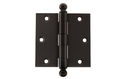 Single Classic Ball-Tip Door Hinge ~ 3-1/2" x 3-1/2" - Oil Rubbed Bronze Finish