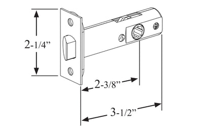Classic Spring Latch for Doors (Passage) ~ 2-3/8" Backset