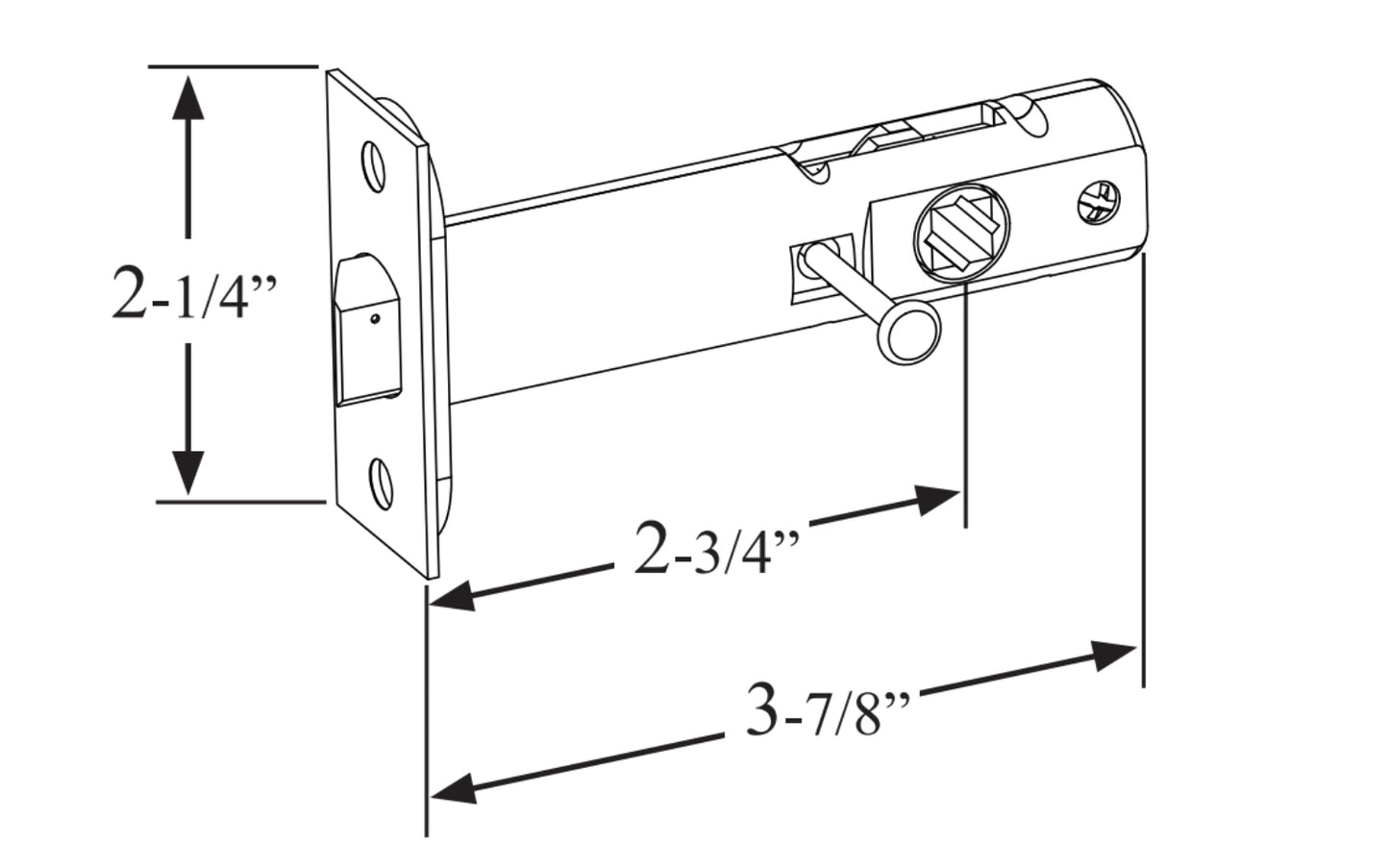 Classic Spring Latch for Doors with Locking Pin (Privacy) ~ 2-3/4" Backset