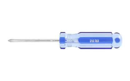 GreatNeck Model A33PC. Great Neck #1 Phillips Screwdriver x 3" Long Blade. Precision Ground Sandblasted Tip for a More Secure Fit. 6-5/8" overall length. Chrome Vanadium Steel for strength & durability. Acetate Handle. Great Neck's A-Series Screwdriver. Made in USA.