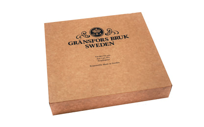Gränsfors Bruk Axe care kit contains Leather Wax, Oil, & 180 grit Round Sharpening Stone. Model No. 4038.