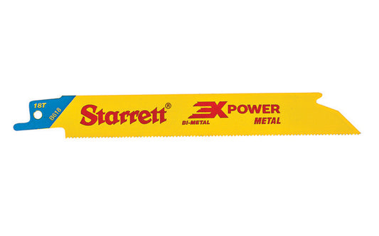 Starrett Bi-Metal Heavy Gage - Metal, tubing, conduit, reciprocating saw blade - "3X POWER". Muti-Purpose Reciprocating Blade. 6" Long - 18 TPI. Recip saw blade. Recip saw blade. Model B618. 7891265153739.