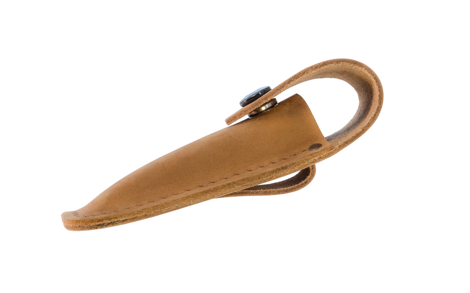 Buck Knives Leather Sheath in Distressed Brown. Designed for the 110 Folding Hunter Knife. Button snap on sheath. 5-3/4" overall length. Fits up to 2" wide belt. Made in USA.