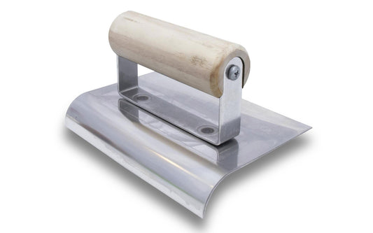 Marshalltown 6" x 2-3/4" Stainless Curved Edger with 3/8" Radius & 1/2" Lip. Give your concrete slab a finished look and prevent chipping with the QLT Stainless Steel Hand Edger. Model CE508S ~ 035965038966