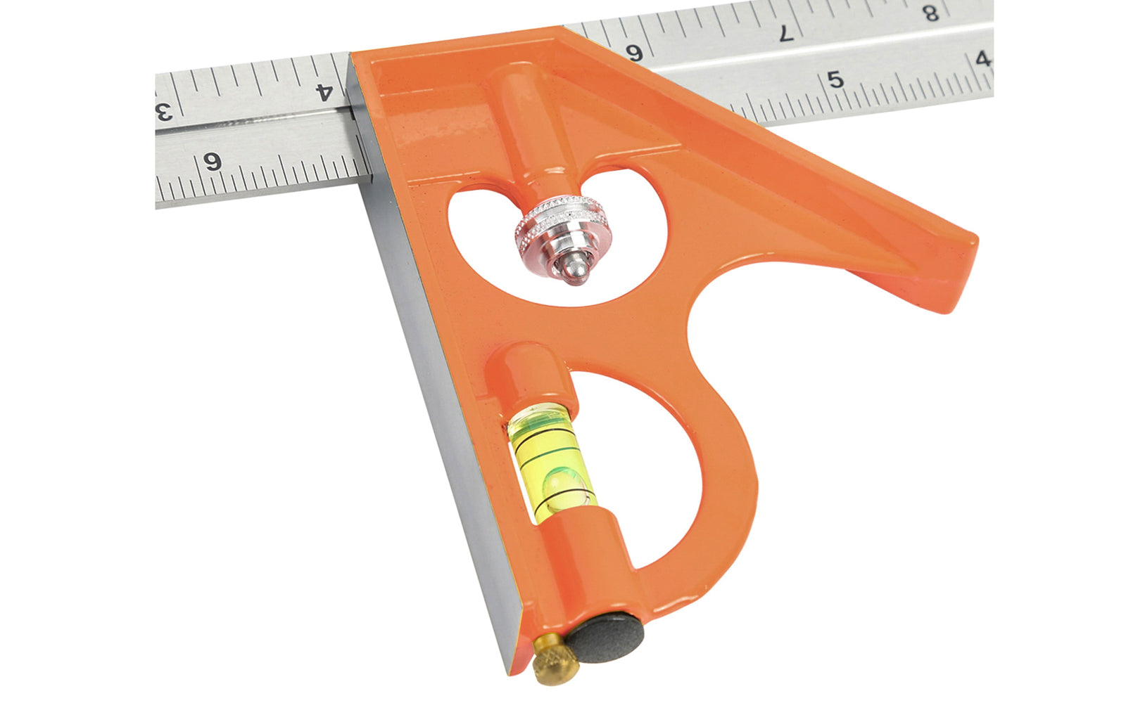 Model No. CS12C ~ GreatNeck ~ 12" size combo square ~ Blade made of stainless steel construction ~ Cast zinc body ~ graduations in 1/32", 1/16", 1/8" - Accurate 90° & 45° readings  Hardened removable scribe - Combination square - die cast zinc head - Great Neck -  ideal for marking lumber before ripping & cross-cutting