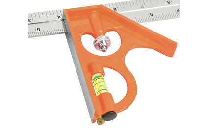 Model No. CS12C ~ GreatNeck ~ 12" size combo square ~ Blade made of stainless steel construction ~ Cast zinc body ~ graduations in 1/32", 1/16", 1/8" - Accurate 90° & 45° readings  Hardened removable scribe - Combination square - die cast zinc head - Great Neck -  ideal for marking lumber before ripping & cross-cutting
