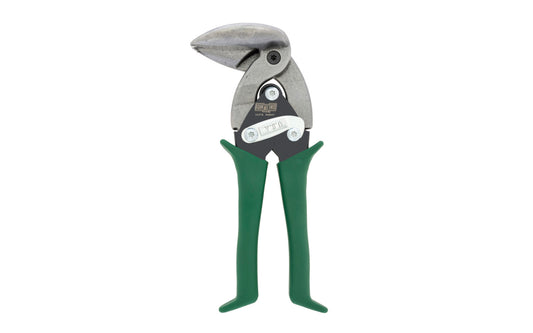 Channellock 10" Aviation Snip - Upright Right. TThese snips make easy work when cutting in overhead or tight spaces. Easily cut curves & straight cuts with 24ga cold rolled steel cutting capacities. The blades are forged from molybdenum alloy steel for durability & strength. Channelock Model 610UR.  Made in USA.