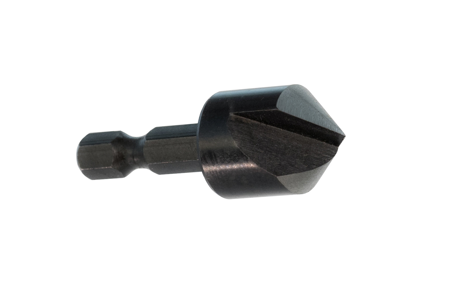 Insty-Bit 82 degrees tool steel countersink - Hex shank. Designed for chamferring holes in wood, metal, plastics & composites. 5/8" diameter body produces clean & burr-free edges. 82° countersink Made in USA.