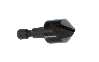 Insty-Bit 100 degrees tool steel countersink - Hex shank. Designed for chamferring holes in wood, metal, plastics & composites. 5/8" diameter body produces clean & burr-free edges. 100° countersink Made in USA.