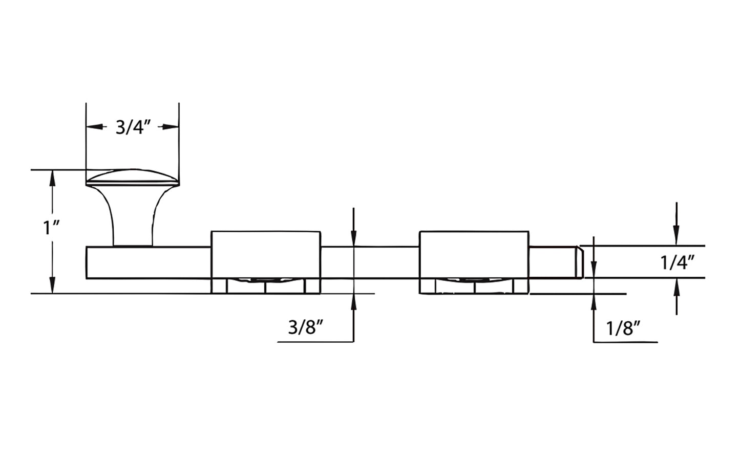 Solid Brass Medium-Duty Surface Bolt. Dutch Bolt Style.