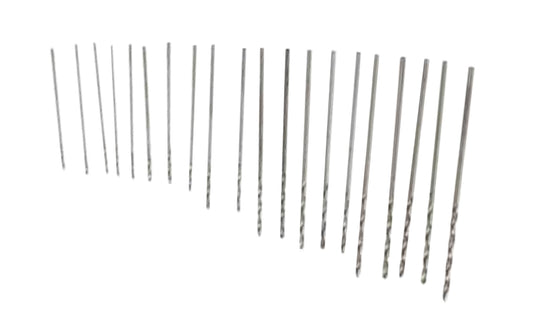 20-PC HSS Twist Drill Set - Wire Gauge #61-80. Ideal for Making Holes in Metals, Wood, Plastics, Soft Materials, etc. Made by SE.