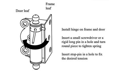Brass Half Surface Spring Door Hinge with Ball-Tips