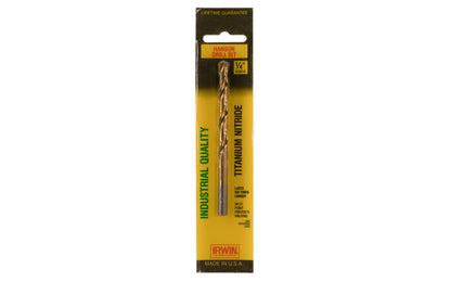 Irwin Hanson 1/4" Titanium Nitride Drill Bit. Jobber Length. Split point prevents walking. Made in USA. Irwin Model 63916 ~ 042526639166