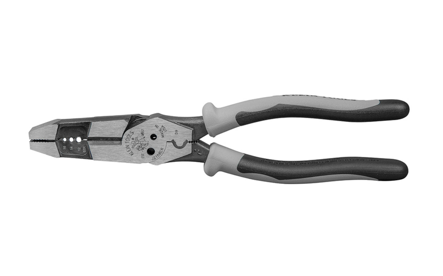 The Klein Tools Hybrid Pliers with Crimper & Wire Stripper can strip, cut, twist, shear & crimp all in the same tool. With full length, induction hardened knives & a high-leverage design, these hybrid pliers provide more cutting power on hard wire. Made in USA. Model J215-8CR.