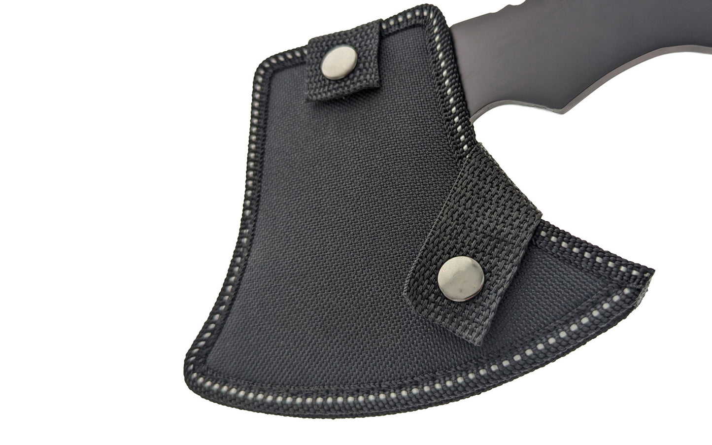 &nbsp;A basic camping axe with sheath. 4" long blade length &amp; 10" overall length. Six hex wrenches on axe ranging from 3/4" to 1/4", providing versatility for various fastening needs. Made by SE.