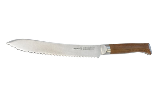 Opinel "Les Forgés" Bread Knife ~ Tough serrated edges for kinds of breads & is great for coarse surfaces & crusts. Slight curve for effective slicing.