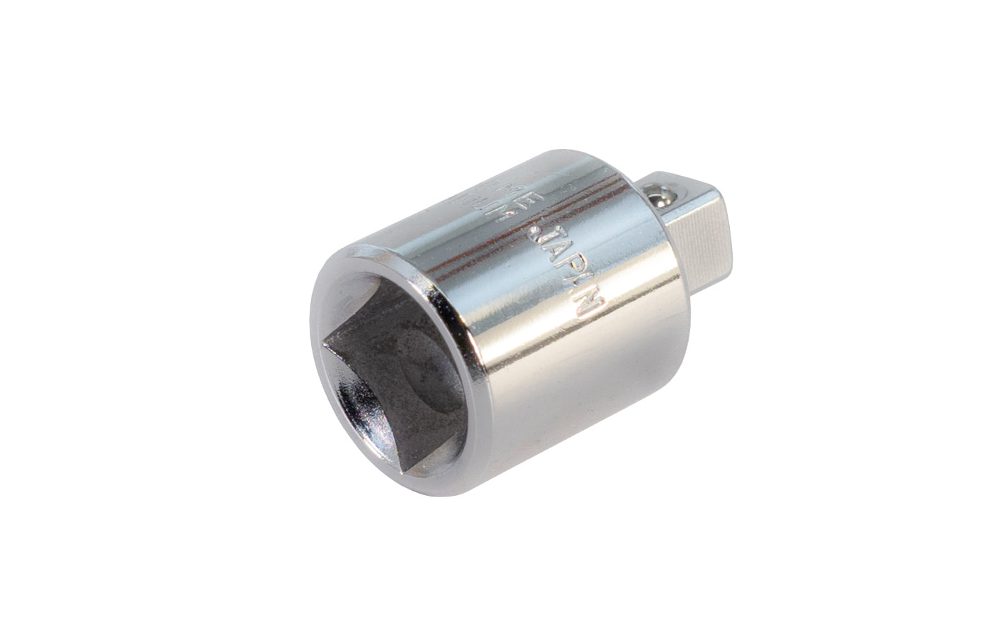 Japanese 3/8" Female to 1/4" Male Socket Adapter. Center Sockets.  M22A. 3/8" F x 1/4" M. Made in Japan.