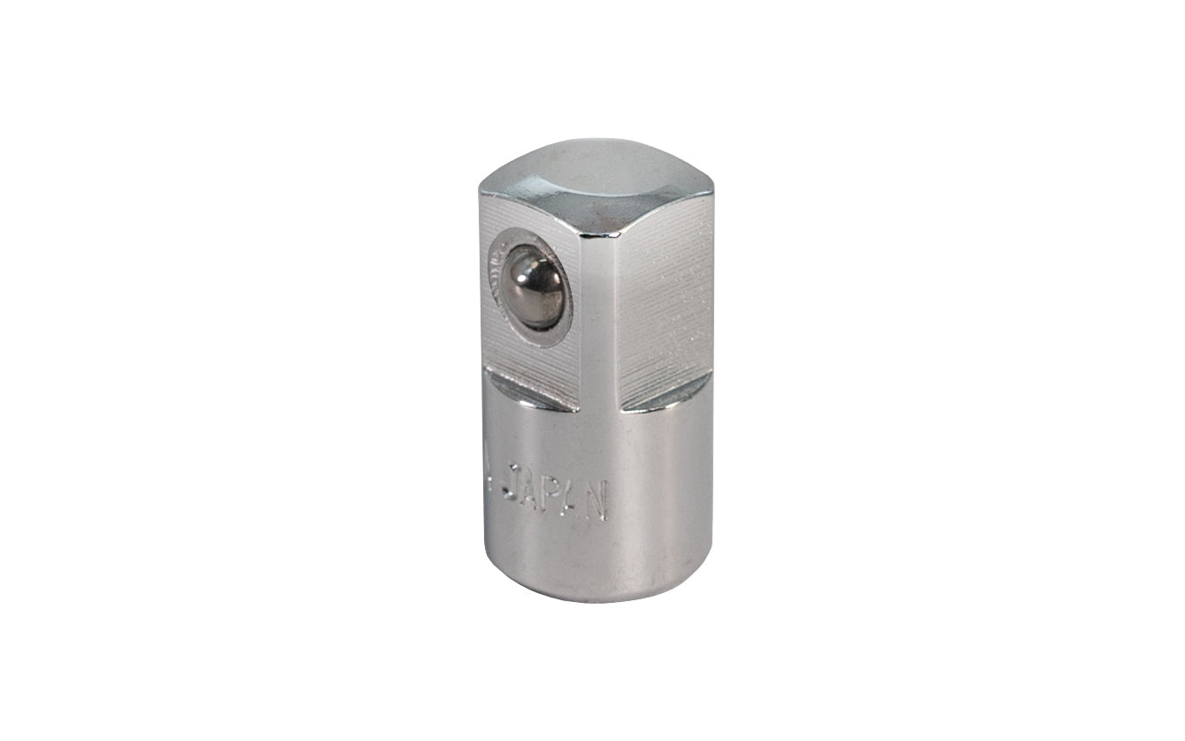 Japanese 1/4" Female to 3/8" Male Socket Adapter. Center Sockets.  M27A. 1/4" F x 3/8" M. Made in Japan.