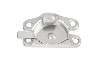 A basic and economy crescent-type window sash lock is designed for double-hung windows. Made of zinc die-cast material with nickel finish. National Hardware Model No. N325-381.