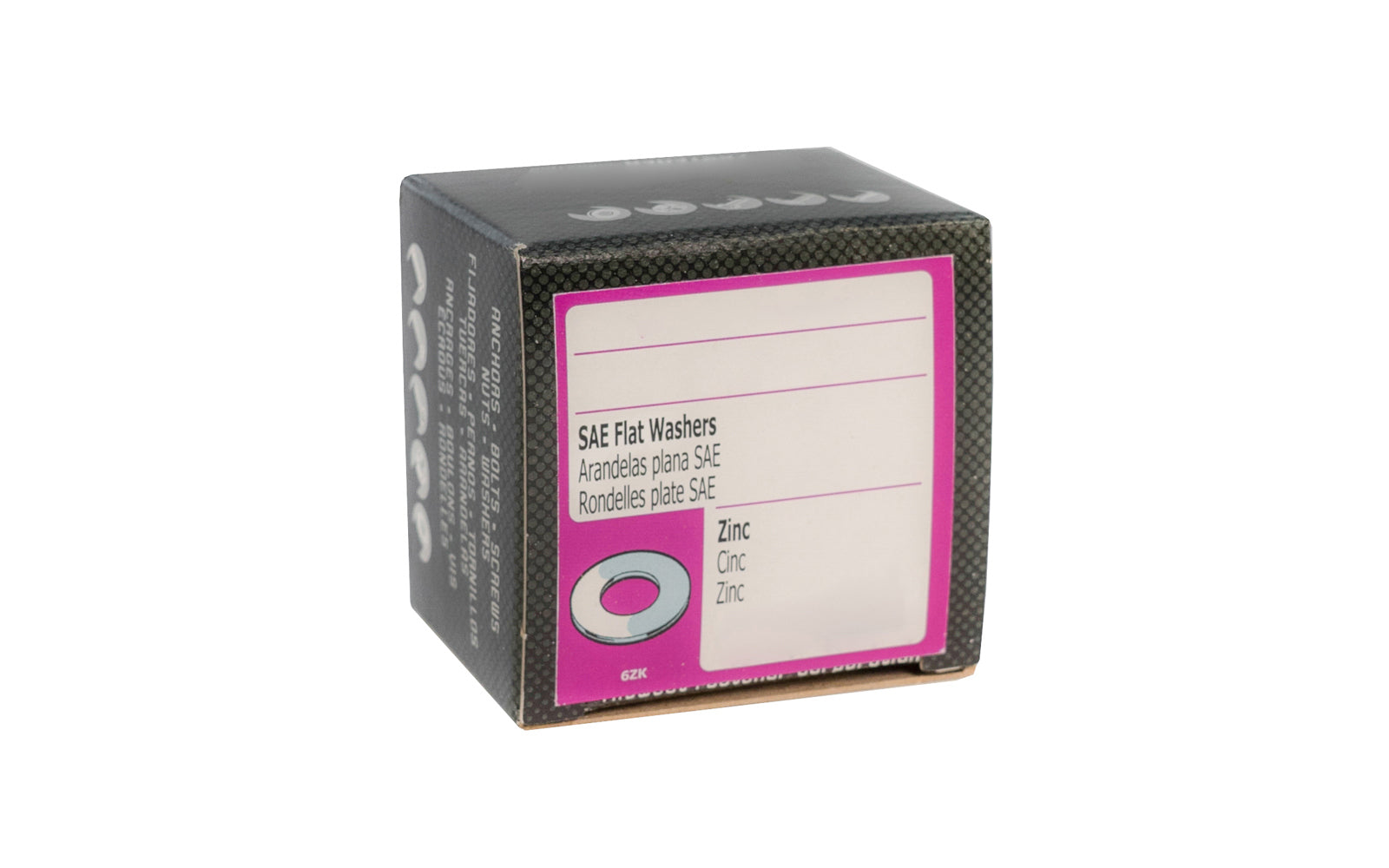 #8 washer in zinc-plated steel material. Available as singles, or in a bulk box. 