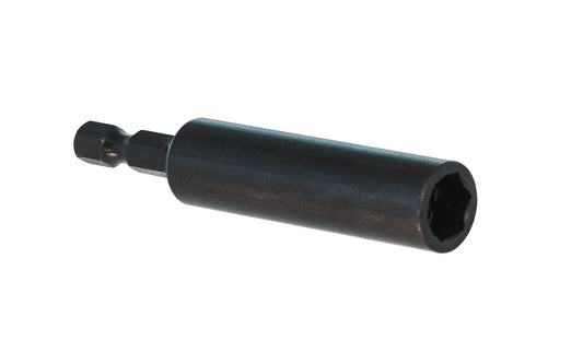 Insty-Bit Deep Well Nut Setter. Limited depth internal hex holds nuts in place making driving onto threaded rod, bolts or screws simple. Heat treated steel. 1/4" quick change.  Made in USA.