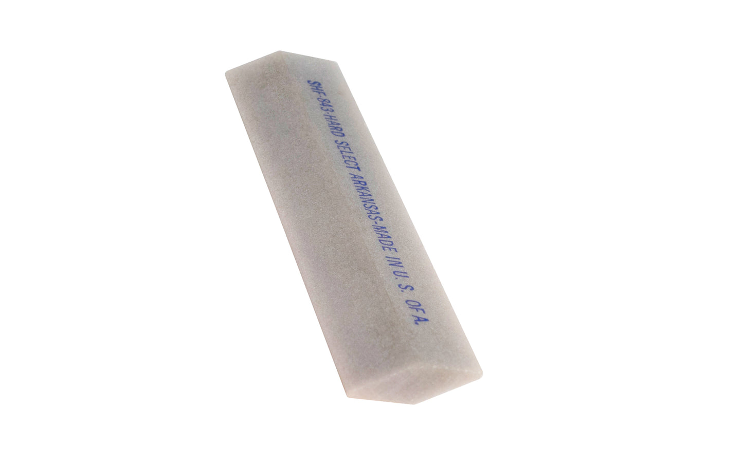 This Norton Hard Select Arkansas Diamond File Stone is a super-fine stone that is satisfactory for the final edge on woodworking cutting tools & knives. Use a few drops of mineral oil to prevent glazing while sharpening. Grain on stones may vary from stone to stone. Norton Model SHF-843.