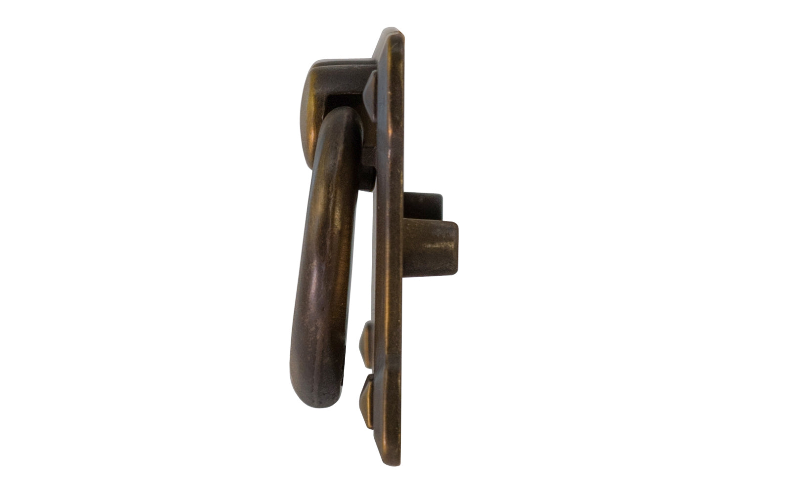 Vintage-style Hardware · Mission-Style Drop Pull ~ Larger Size designed in the Mission / Arts & Crafts style of hardware. 2" high x 3-3/4" wide plate size.