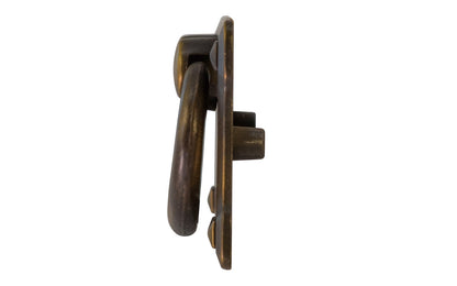 Vintage-style Hardware · Mission-Style Drop Pull ~ Larger Size designed in the Mission / Arts & Crafts style of hardware. 2" high x 3-3/4" wide plate size.