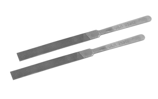 Ignition / Utility File - 2 Pack. Mini Ignition Point Utility File feature long, thin blades that file points on spark plugs and other small objects. They are great for dressing contact points. Made by Oemtools. Model 25342.