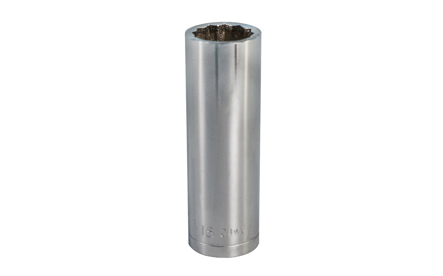 15 MM Deep Socket 3/8" Dr - 12 Point - Made in Japan. Chrome Vanadium Steel.  Made in Japan.