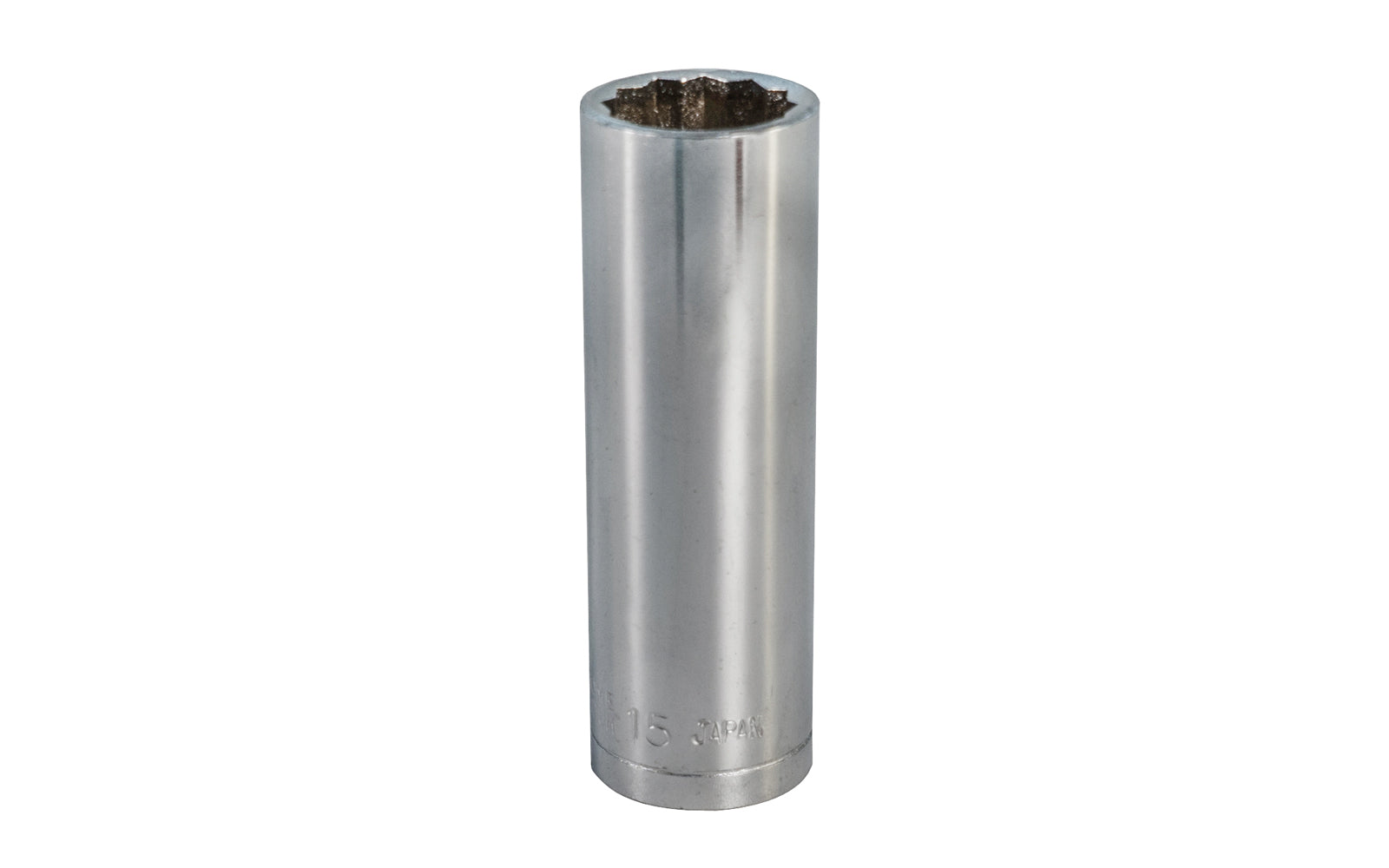 15 MM Deep Socket 3/8" Dr - 12 Point - Made in Japan. Chrome Vanadium Steel.  Made in Japan.