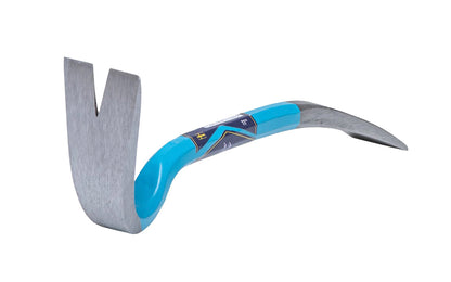 11" Svedbro Tove Wrecking Bar. High quality forged & tempered Swedish alloyed steel. Handcrafted & hand-forged Swedish crowbar. Made by Gränsfors Bruks' sister company, Svedbro Smide. Resilient & springy enough to cope with high loads. 90° nail pulling angle head & V-shape slot on nail puller. Pry bar made in Sweden. Model 111
