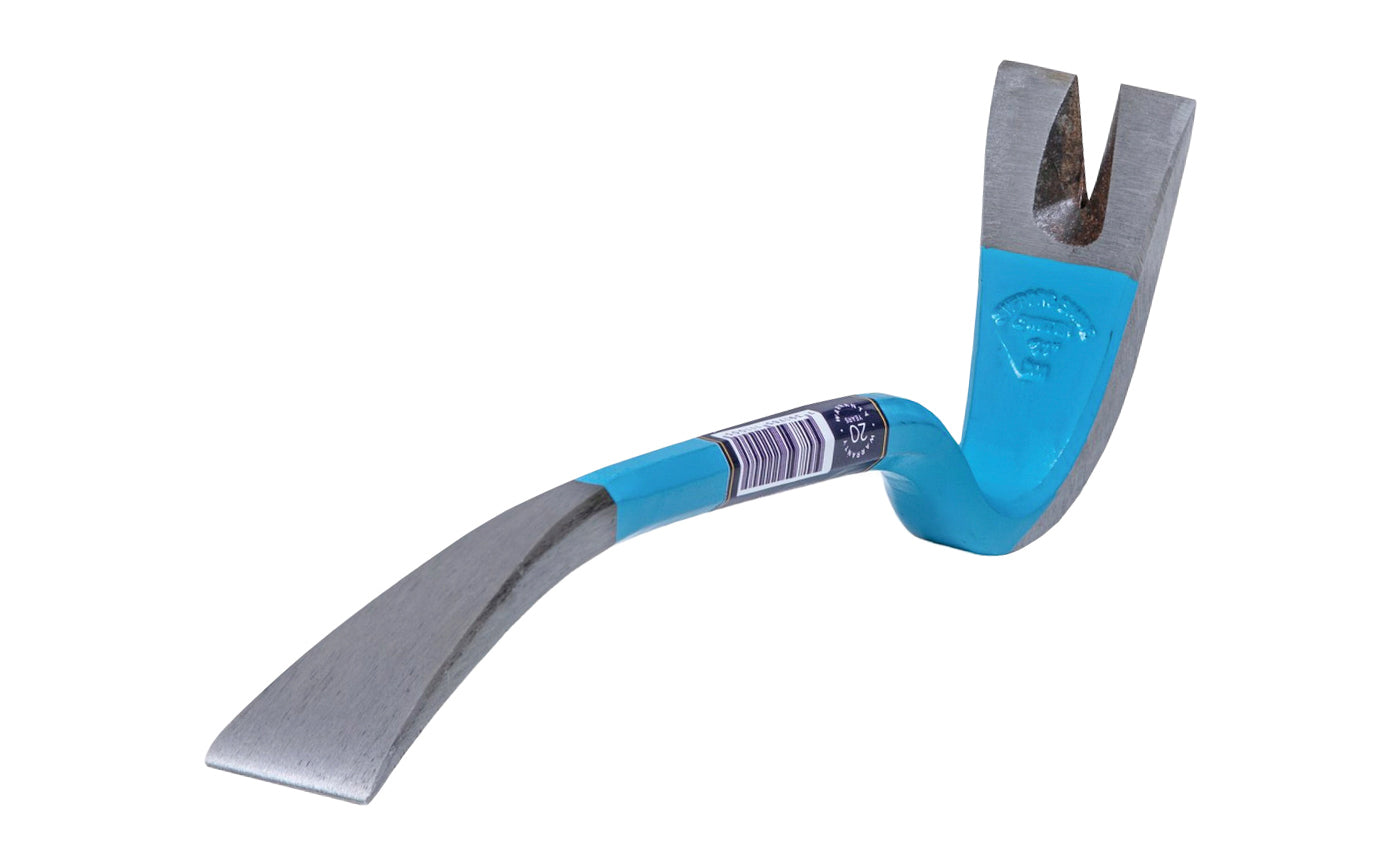 11" Svedbro Tove Wrecking Bar. High quality forged & tempered Swedish alloyed steel. Handcrafted & hand-forged Swedish crowbar. Made by Gränsfors Bruks' sister company, Svedbro Smide. Resilient & springy enough to cope with high loads. 90° nail pulling angle head & V-shape slot on nail puller. Pry bar made in Sweden. Model 111