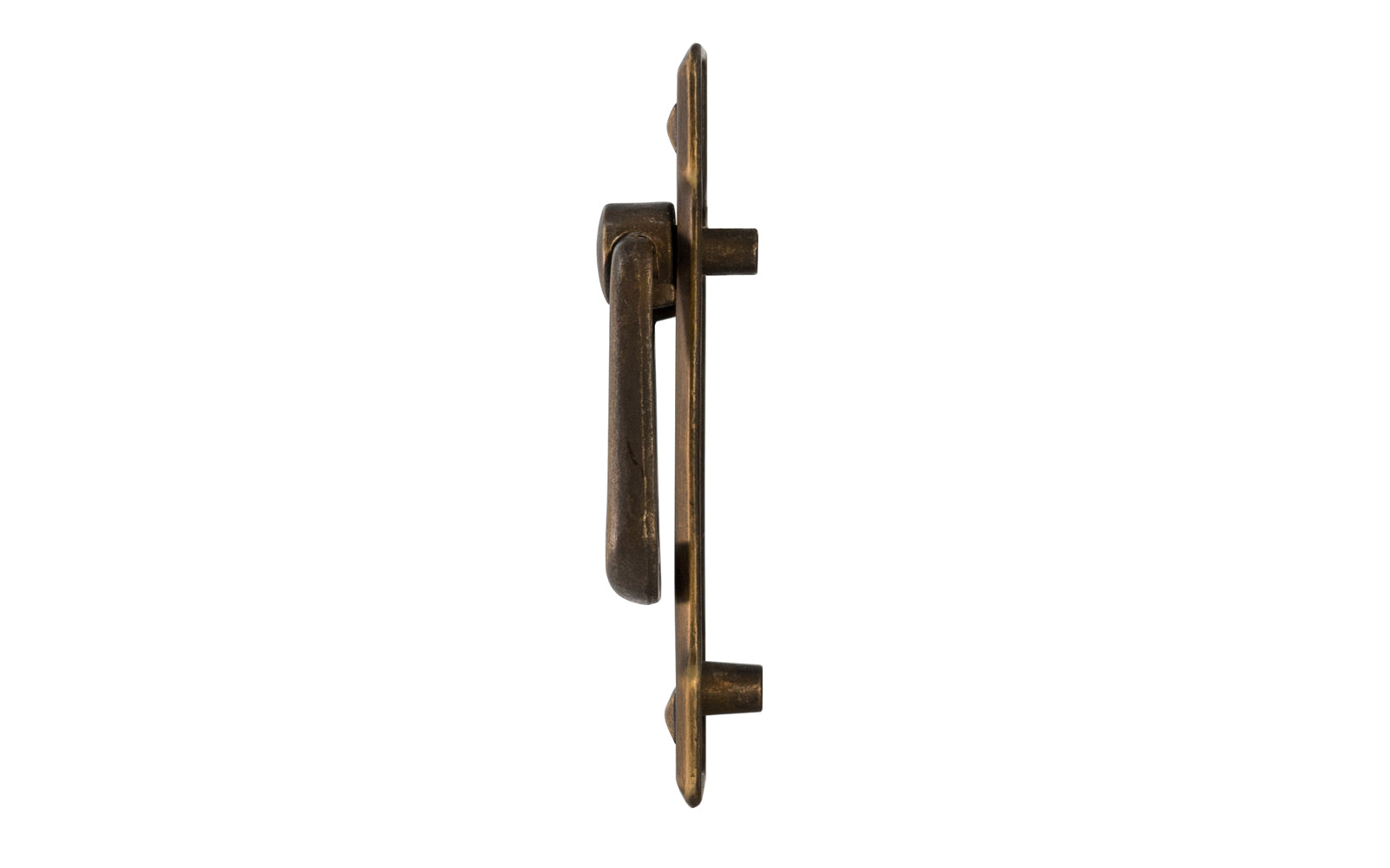 Vintage-style Hardware · Mission-Style Vertical Drop Pull designed in the Mission / Arts & Crafts style of hardware. 3-3/4" high x 1" wide plate size. 