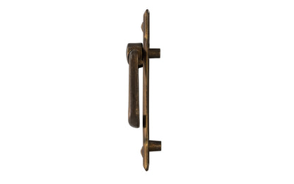 Vintage-style Hardware · Mission-Style Vertical Drop Pull designed in the Mission / Arts & Crafts style of hardware. 3-3/4" high x 1" wide plate size. 
