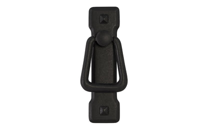 Vintage-style Hardware · Mission-Style Vertical Drop Pull designed in the Mission / Arts & Crafts style of hardware. 3-3/4" high x 1" wide plate size. Distressed Black finish.