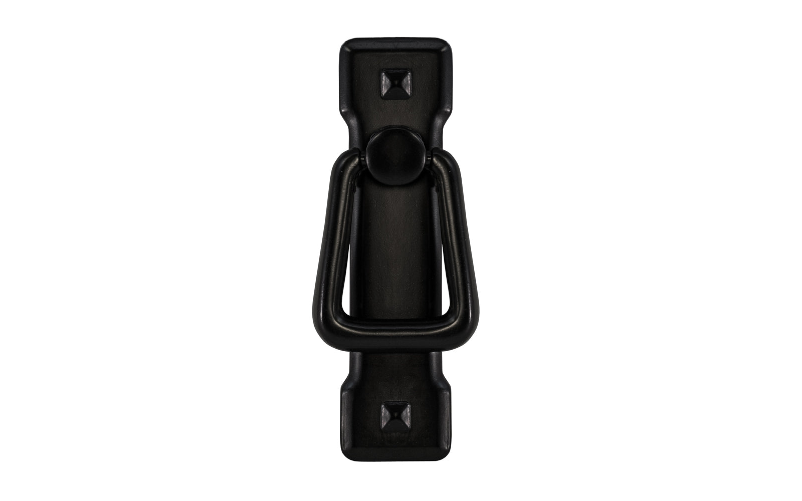 Vintage-style Hardware · Mission-Style Vertical Drop Pull designed in the Mission / Arts & Crafts style of hardware. 3-3/4" high x 1" wide plate size. Flat Black finish.